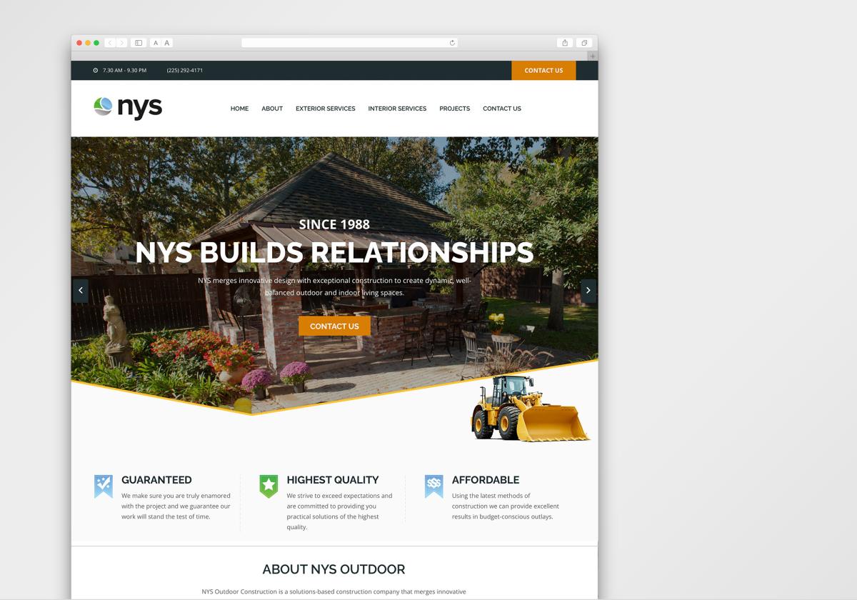 Website Design: NYS Outdoor Construction